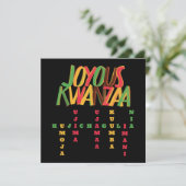 Leuke KWANZAA Principes Kruiswoordraadsel Kaart (Staand voorkant)