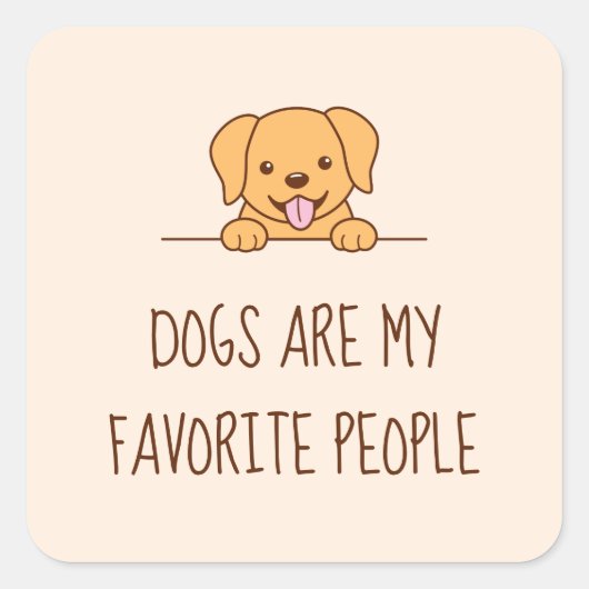 Leuke Lab Retriever Hond kijken boven Quote Vierkante Sticker (Voorkant)