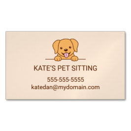 Leuke labrador hond huisdier zittende service magnetisch visitekaartje