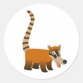 Leuke lachende Cartoon Coatimundi Sticker (Voorkant)