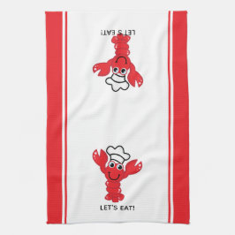 Leuke lachende Cartoon rode kreeft Theedoek