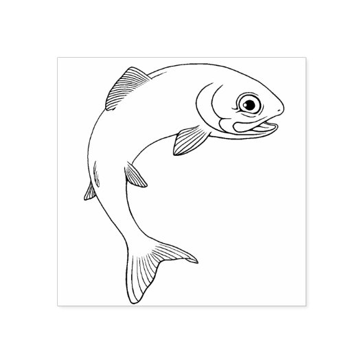 Leuke lachende forel vis rubberstempel (Afrduk)
