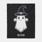 Leuke lachende geest die een heks Pet draagt Hallo Fleece Deken (Voorkant)