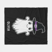 Leuke lachende geest die een heks Pet draagt Hallo Fleece Deken (Voorkant (Horizontaal))