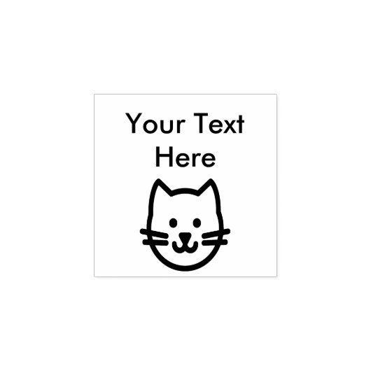 Leuke lachende katachtige kat rubberen stempels (Afrduk)
