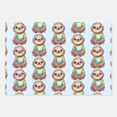 Leuke lachende luiaard die een Shirt draagt Inpakpapier Vel (Voorkant 3)