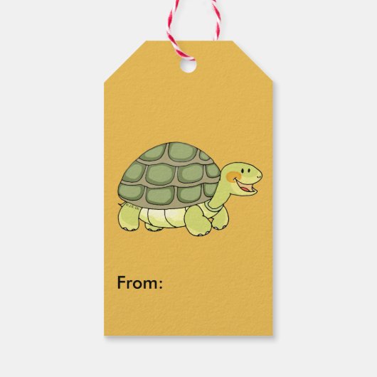 Leuke lachende schildpad cadeaulabel (Achterkant)