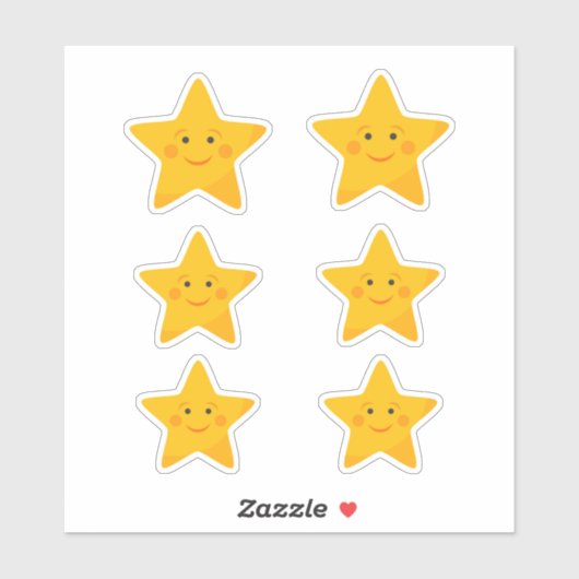 Leuke lachende sterren Custom-Cut Vinyl Stickers (Vel)