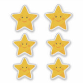 Leuke lachende sterren Custom-Cut Vinyl Stickers (Voorkant)