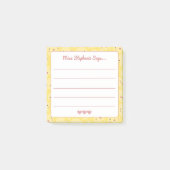 Leuke lachende zonneschijnen met harten leraar naa post-it® notes (Voorkant)