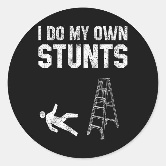 Leuke ladder Herfst geschenk gebroken bot hand kri Ronde Sticker (Voorkant)