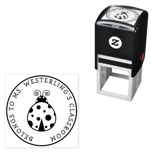 Leuke Lady Bug Eigendom van de leraar Zelfinktende Stempel (In situ)