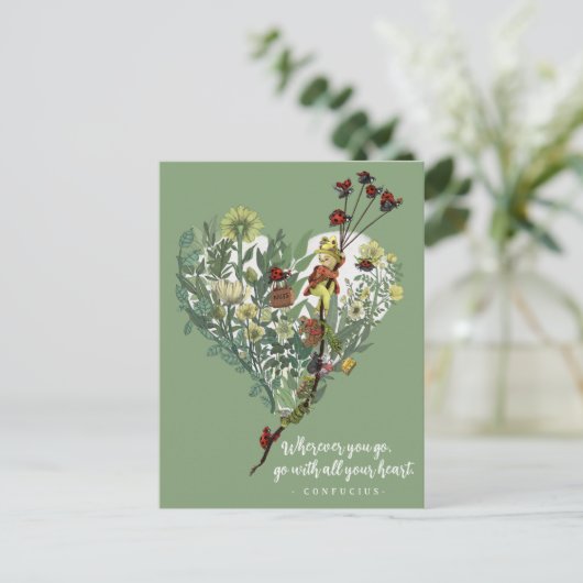 Leuke Lady Bug Inspirerend Avontuur Quote Afscheid Briefkaart (Staand voorkant)