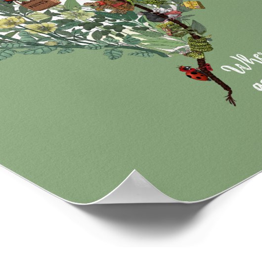 Leuke Lady Bug Leuk en inspirerend Avontuur Quote Poster (Hoek)