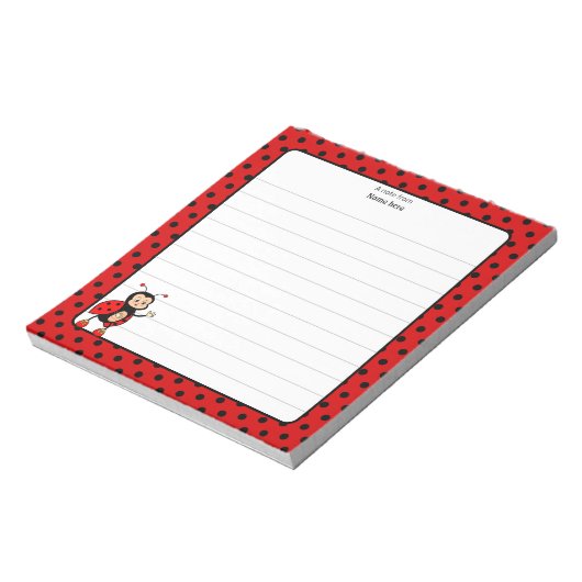 Leuke Lady Bug Lined Notitieblok (Linkerzijde)