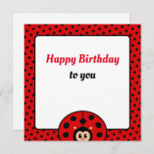 Leuke Lady Bug Verjaardag Flat Kaart (Voorkant / Achterkant)