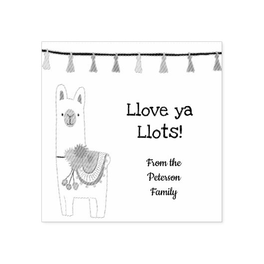 Leuke lama en kwastjes op maat ontwerp rubberstempel (Afrduk)