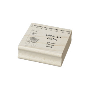 Leuke lama en kwastjes op maat ontwerp rubberstempel