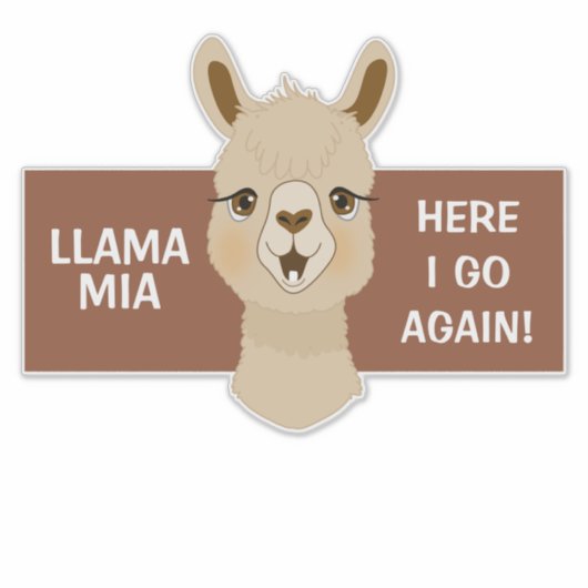Leuke Lama Mia Sticker (Voorkant)