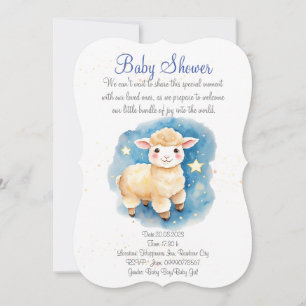 Leuke lams baby shower uitnodiging. Nieuw babyfees Kaart