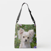 Leuke langharige crème Chihuahua Hondenpuppy - Crossbody Tas (Achterkant)