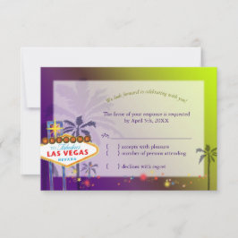 Leuke Las Vegas Bestemming Huwelijk RSVP Kaartje