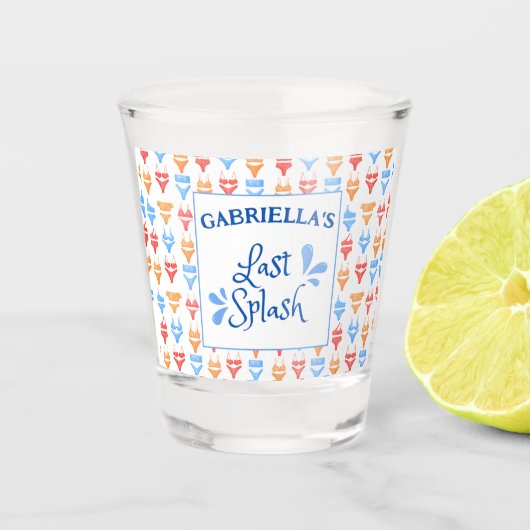 Leuke "Last Splash" Thema Persoonlijke Bachelorett Shot Glas (Voorkant)