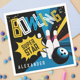 Leuke Laten we een Kleurrijke Bowling Ster Partij Servet