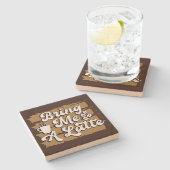 Leuke latte woordkunst stenen onderzetter (Zijkant)