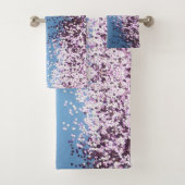 Leuke lavendel Confetti op blauw Bad Handdoek (Insitu)