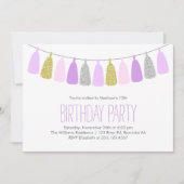 Leuke Lavendel Garland Meisjes Verjaardagsfeestje Kaart (Voorkant)