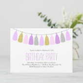 Leuke Lavendel Garland Meisjes Verjaardagsfeestje Kaart (Staand voorkant)