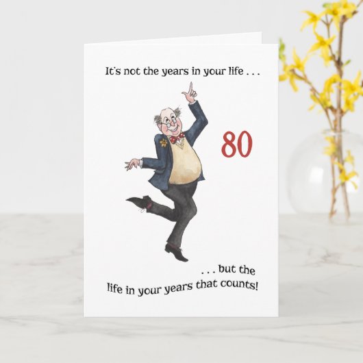 Leuke leeftijdspecifieke 80e verjaardag Kaart voor (Gele Bloem)