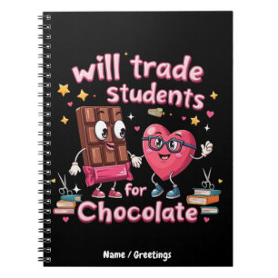 Leuke "Leerlingen geruild voor Chocolade" Valentij Notitieboek
