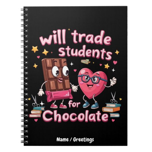 Leuke "Leerlingen geruild voor Chocolade" Valentij Notitieboek (Voorkant)