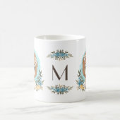 Leuke Leeuw Charmant Floral Monogram Koffiemok (Center)