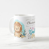 Leuke leeuw dragen kroon beste vader ooit geperson koffiemok (Voorkant links)