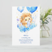 Leuke Leeuw Eerste Verjaardag Uitnodiging (Staand voorkant)