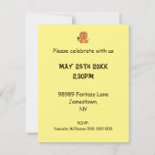 Leuke leeuw in het gras met lieveheersbeestje, kin kaart (Achterkant)