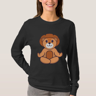 Leuke Leeuw Mediteren Doing Yoga Dierenkarton Yoga T-shirt