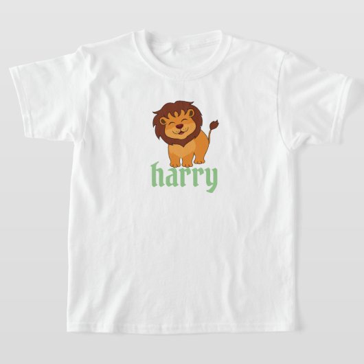 Leuke leeuw met jouw naam t-shirt (Laagn)
