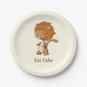 Leuke leeuw verjaardagsfeestje papieren bordje (Voorkant)