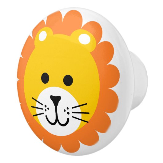 Leuke Leeuw Wild Een Oerwoud Safari Dierlijke Cart Keramische Knop (Rechts)