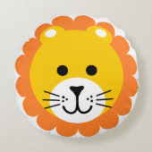 Leuke Leeuw Wild Een Oerwoud Safari Dierlijke Cart Rond Kussen (Voorkant)