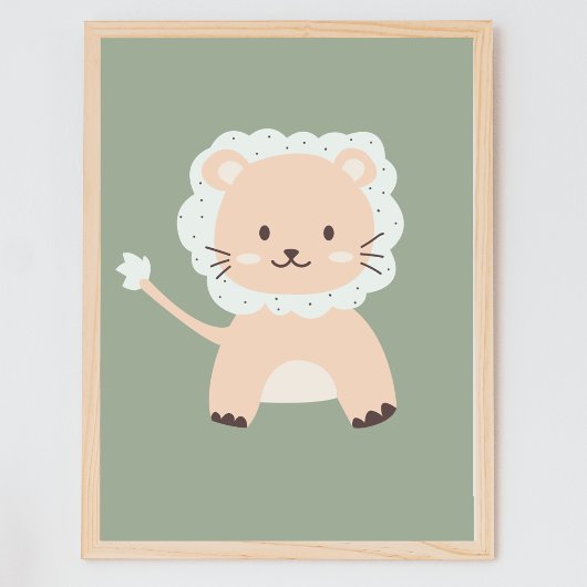 Leuke Leeuwensafari Kinder kinderkamer kunst Poster