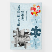 Leuke legpuzzel thema afbeelding tekst Gefelicitee Spandoek (Verticaal)