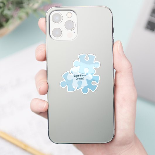 Leuke legpuzzel verjaardag blauwe favoriet sticker (Telefoon)
