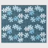Leuke legpuzzelstukken in blauw Aangepaste bedankt Cadeaupapier (Vlak)