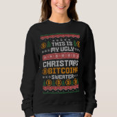 Leuke LELIJKE KERST BITCOIN Faux Knit Patroon Trui (Voorkant)