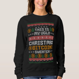 Leuke LELIJKE KERST BITCOIN Faux Knit Patroon Trui